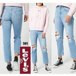 Levi's 501 High Waist Jeans distressed, cropped Size 26